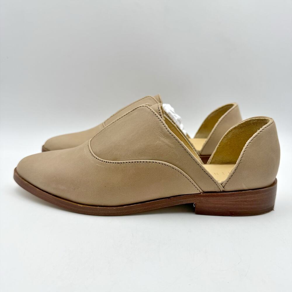 NISOLO Womens Emma D'Orsay Flats SIZE 6M EU 36 Tan Beige Leather Slip On NIB - Picture 8 of 12